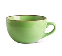 Arawat 700 ML Large Mugs Ceramic Cup with Handles Cute Coffee Cups Ceramic Tea Mug with Spoon Coffee Tea Cereal Bowls Porcelain Large Mugs Birthday Green Giant Soup Mug