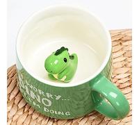 Arawat Cute Dinosaur Coffe Mug with Dinosaur Inside Dinosaur Print Stuff Mugs with Spoon 12 Oz Tea Cups Ceramic Cup Coffee Mugs Mugs Birthday Gift for Women Friends Dinosaurs Lover