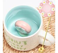 Arawat Donuts Mug Gift 3D Donut Ceramic Mug Tea Cup 350ml Coffee Cup Joker Tea Cup Sweet Coffee Mug Birthday Gift for Girlfriend Wife