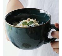 Arawat Large Mug 700ML Tea Mugs Ceramic Cappuccino Mugs Large Jumbo Cups Soup Bowl with Handle Coffee Mug Cereal Bowls with Spoon Coffee Tea Cereal Cup Porcelain