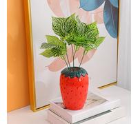 Arawat Strawberry Vase Deco Living Room Modern Vases Red Strawberry Decor Strawberry Vase Beautiful Flower Vase Deco Aesthetic Blossom Vase Red Berry Tulip Vase Raspberry Vase Pampas Grass Flowers