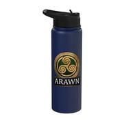 Arawn Ancient Celtic God of the Underworld Triskelion Symbol Stainless Steel Insulated Water Bottle