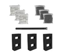 Arayuu 3 Set Aquarium Filter Media Compatible with Fluval SPEC, EVO, Betta and Flex Desktop Aquarium Series, Includes 3 Foam Filter A1375, 3 Ceramic Rings, 3 Carbon Filter Refills and 1 Filter Cord