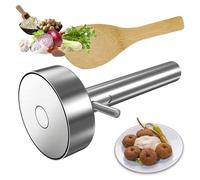 Arazooyi Falafel Scoop with Hole - Stainless Steel Professional Falafel Maker Scoop With Spatula | Stainless-Steel Falafel Maker Tool Food Safe and Non-Sticky Donuts Sharp Syrian Falafel Scoop Mold