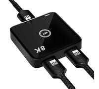 ArbaroClara 8K HDMI 2.1 Splitter Switcher,Touch-Sensitive 2-in-1 Out 48Gbps,8K@60Hz, 4K@144Hz, VRR, Dynamic HDR, HDCP 2.3,Zero Lag for PS5/Xbox Series X/Apple TV 8K/Roku Ultra/Fire Stick 8K Max