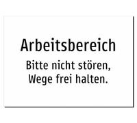 Arbeitsbereich - Bitte nicht stören, Wege frei halten. - Aluminium Sign A3: 420 x 297 mm - Without Graphics, Text Only