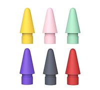 Arblel Tips Compatible with Apple Pencil 2 Tips 1st Gen and 2nd Generation nib Replacement for iPad Pro iPencil 2 nibs 6 Pack (Red Yellow Purple Powder Gray Cyan)