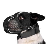 Arblina Dog Muzzle, Soft Mesh Breathable Muzzle for Small Medium Large Dogs, Anti-Slip Adjustable Dog Muzzles with Triple Straps & Light-Reflective Threading, Black