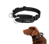 Arblina Martingale Dog Collar, Reflective No-Pull Collar for Large Medium and Small Dogs, No-Escape Slip Dog Collar for Whippets, Greyhounds, Saluki, Black, S