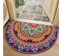 ARBOEE Boho Mandala Half Round Door Mat Front Door Mat Outside Entrance Half Moon Outdoor, carpet protector, plastic carpet protector, carpet protector for pets (Folk style-3,60 * 120cm)