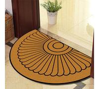 ARBOEE Half Circle Door Mat Outdoor, Front Door Rug Indoor Outside Entrance, Boho Vintage Mandala Half Round Doormat(Grey - Dark Green,100 * 180cm)