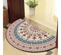 ARBOEE Half Circle Door Mat Outdoor, Front Door Rug Indoor Outside Entrance, Boho Vintage Mandala Half Round Doormat(Red Flowers,120 * 180cm)