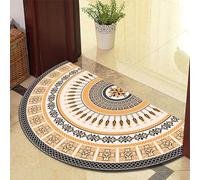 ARBOEE Half Moon Door Mat - Non-Slip Boho Vintage Mandala Doormat for Front Door Entrance, Indoor Outdoor Rug for Kitchen(White-Green,80 * 160cm)