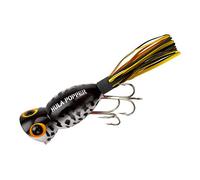 Arbogast Hula Popper - Coach Dog Orange Belly - Yellow/Black Skirt - 2 1/4"