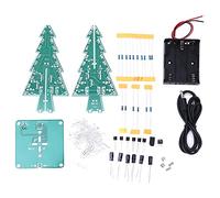 Árbol de Navidad 3D, kit de montaje de circuito electrónico DIY LED estéreo árbol de Navidad decoración navideña para aprendizaje enseñanza educativa (Colorido conjunto de bricolaje)