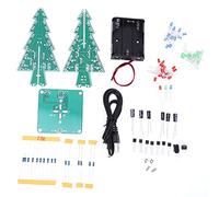 Árbol de Navidad 3D, kit de montaje de circuito electrónico DIY LED estéreo árbol de Navidad decoración navideña para aprendizaje enseñanza educativa (Set de bricolaje de tres colores.)