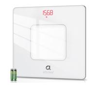 Arboleaf CS20H Digital Weight Scale, Precise Weight Measurement, Clear Digital Display (lb Unit), High-Precision Sensors, Durable Tempered Glass Platform, Suitable for Home and Bathroom Use, White