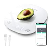 arboleaf Digital Kitchen Scales, Weighing Scales Kitchen, Scales Kitchen with Nutrition Calculator, Smart Kitchen Scales with Tare Function, USB Rechargeable, 10kg/22lb, White