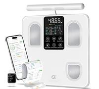 arboleaf Smart Scale for Body Weight and Fat, Large Display Body Composition Scale with Handle & 8 Electrode, Bluetooth Digital Weight Scanner Scale with 27 Metrics for BMI Muscle Mass,180kg/400lb