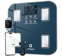 arboleaf USB Rechargeable Smart Body Fat Scale, High Precision Weighing Scale with Dual-Row LED Display, Digital Bathroom Scale with 14 Body Composition Metrics for BMI Muscle Mass, 400lb/180kg