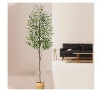 Arboles Artificiales Para Decoracion with Planter, Olive Trees with Wood Trunk Lifelike Fruits Artificial Indoor Tree for Living Room, Office, Patio, Balcony,green-210cm/82in