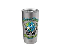 Arbor Day Planting Crew Plant Tree Retro Cartoon Volunteer Stainless Steel Insulated Tumbler