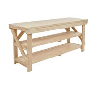 Arbor Garden Solutions 7ft Heavy Duty All-Timber Workbench - 38mm Solid Wood Top and Double Shelf - 64cm Deep Static Acorn Work Table (210cm)