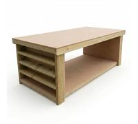 Arbor Garden Solutions 8ft x 4ft Heavy Duty Island Workbench - 18mm MDF Top and Double Shelf - Extra Deep Static Table for Workshop & Textile (240cm x 120cm)