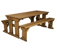 Arbor Garden Solutions Aspen Picnic Table and Benches Set - Rustic Finish - Included assembly - 210cm