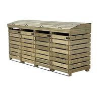 Arbor Garden Solutions Binbreeze Wheelie Bin Storage Unit, Quadruple,