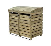 Arbor Garden Solutions BinBreeze wheelie bin storage unit, wooden outdoor cover, recycling box storage (Double, without shelf)