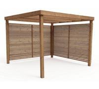 Arbor Garden Solutions Box Pergola With Shade Trellises, Wooden Diy Kit , 3M X 3M (Rustic Brown Finish)