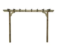 Arbor Garden Solutions Chamfered Single Beam Pergola, Plant Climbing Arbour - Sculpted brace - Rustic Brown - Four Row Kit - 4.2m