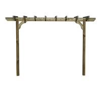 Arbor Garden Solutions Chamfered Single Beam Pergola, Plant Climbing Arbour - Sculpted brace - Rustic Brown - Four Row Kit - 2.4m