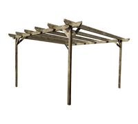 Arbor Garden Solutions Chamfered Wooden Garden Pergola Kit, 2.4M X 3M (Rustic Brown Finish)