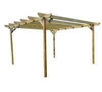 Arbor Garden Solutions Chamfered Wooden Garden Pergola Kit, 3M X 3.6M (Natural Finish)
