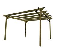 Arbor Garden Solutions Champion Wooden Garden Pergola Kit, 1.8M X 4.8M (Rustic Brown Finish)