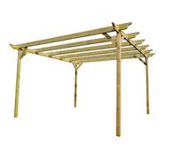 Arbor Garden Solutions Champion Wooden Garden Pergola Kit, 3.6M X 4.8M (Rustic Brown Finish)