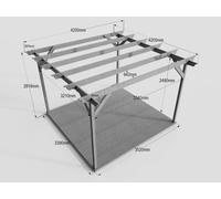 Arbor Garden Solutions Champion Wooden Pergola and Decking Kit - Rustic Brown - 4.2m x 4.2m