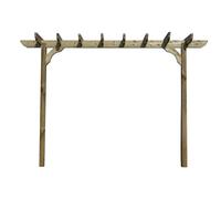 Arbor Garden Solutions Corbel Single Beam Pergola, Plant Climbing Arbour - Sculpted brace - Natural (Light Green) - Three Row Kit - 4.8m