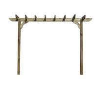 Arbor Garden Solutions Corbel Single Beam Pergola, Plant Climbing Arbour - Sculpted brace - Rustic Brown - Four Row Kit - 4.8m