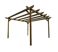 Arbor Garden Solutions Corbel Wooden Garden Pergola Kit, 2.4M X 2.4M (Rustic Brown Finish)