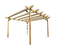 Arbor Garden Solutions Corbel Wooden Garden Pergola Kit, 3M X 3M (Natural Finish)