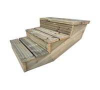 Arbor Garden Solutions Decking Step Kit, Raised Garden Stairs (3 Steps, 150Cm Width, Natural Finish)