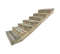 Arbor Garden Solutions Decking Step Kit, Raised Garden Stairs (7 Steps, 120Cm Width, Natural Finish)