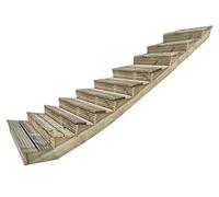 Arbor Garden Solutions decking step stringer kit, raised garden stairs (10 steps, 180cm width, natural finish)