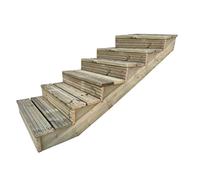 Arbor Garden Solutions decking step stringer kit, raised garden stairs (6 steps, 120cm width, natural finish)