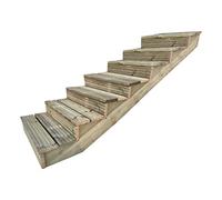Arbor Garden Solutions decking step stringer kit, raised garden stairs (7 steps, 60cm width, rustic brown finish)
