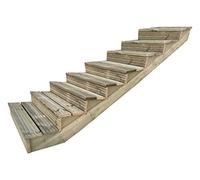 Arbor Garden Solutions decking step stringer kit, raised garden stairs (8 steps, 90cm width, rustic brown finish)
