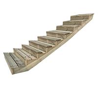 Arbor Garden Solutions decking step stringer kit, raised garden stairs (9 steps, 60cm width, natural finish)